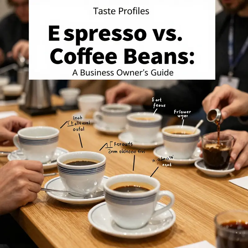 A visual representation of the diversity between raw coffee beans and brewed espresso.