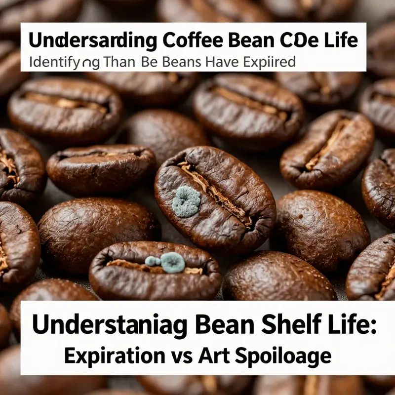 Infographic detailing the differences between expiration and spoilage in coffee beans.