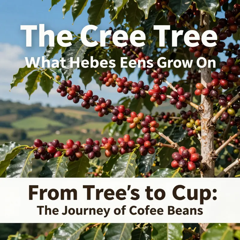 Coffee trees bearing their prized red cherries, symbolizing the origins of coffee beans.