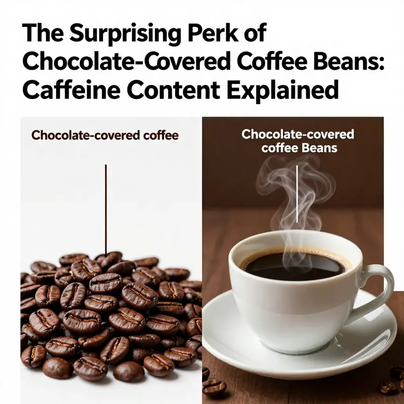 The rich chocolate coating blends perfectly with the roasted coffee beans, demonstrating the source of their caffeine content.