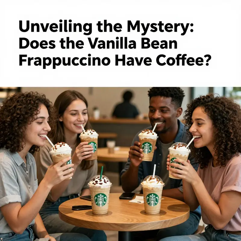 Demonstrating the preparation of a Vanilla Bean Frappuccino, highlighting its non-coffee ingredients.