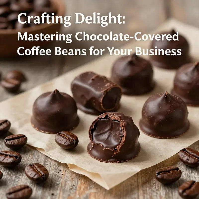 A visually appealing arrangement of chocolate-covered coffee beans showcasing the delightful treat in an inviting atmosphere.