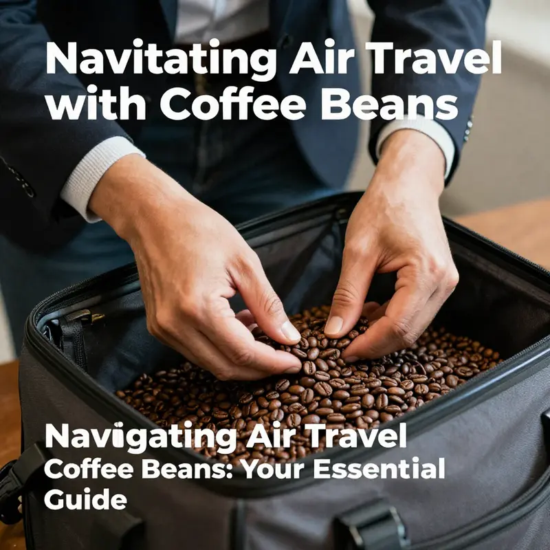 Packing coffee beans for a domestic flight, ensuring compliance with regulations.