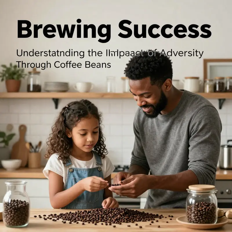 The symbolic representation of resilience through coffee beans in the context of adversity.