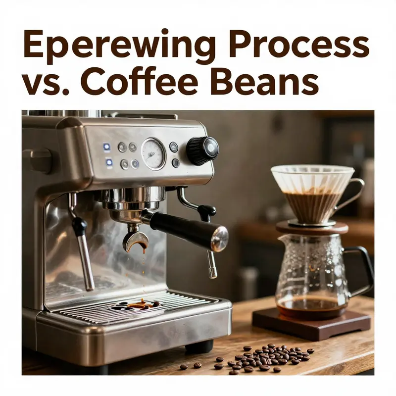 Visual representation of espresso beans and coffee beans, emphasizing their similarities and differences.