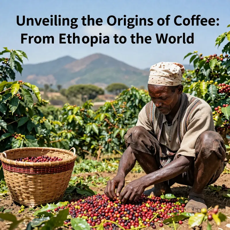 The birthplace of coffee in Ethiopia, highlighting the landscape where coffee cultivation began.