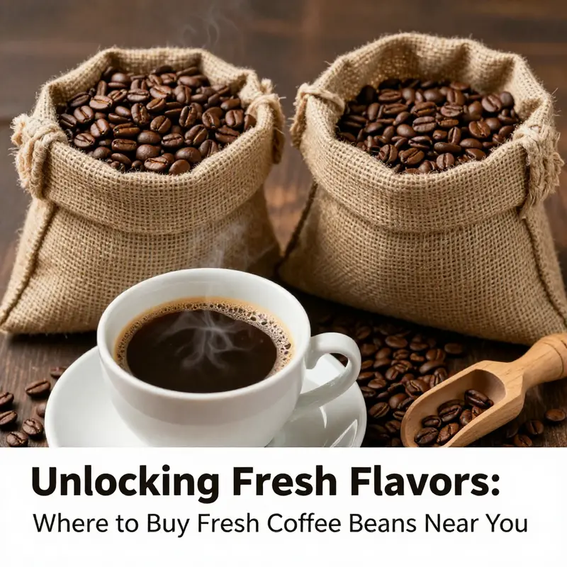 A cup of coffee next to coffee beans in a burlap sack, highlighting the importance of sourcing quality beans.