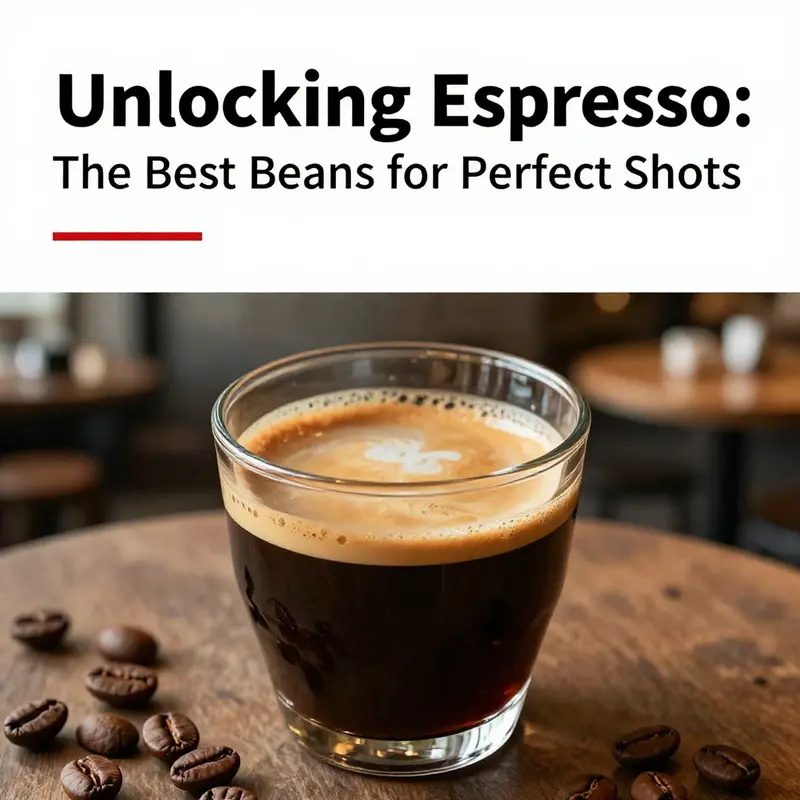 A close-up image of a freshly brewed espresso shot with crema, presented in an elegant coffee cup.