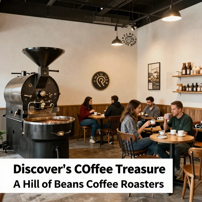The warm ambiance of A Hill of Beans Coffee Roasters invites customers to enjoy quality coffee in style.