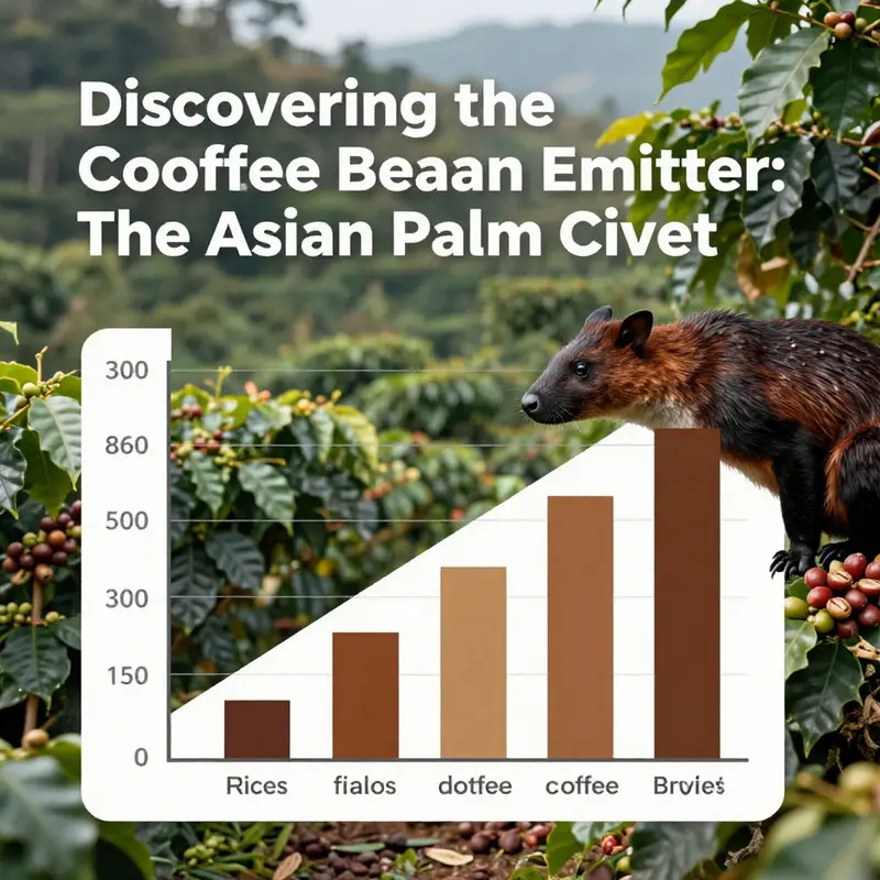 An Asian palm civet enjoying ripe coffee cherries in its natural habitat.