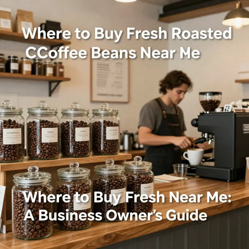 Interior view of a specialty coffee shop highlighting freshly roasted coffee beans.