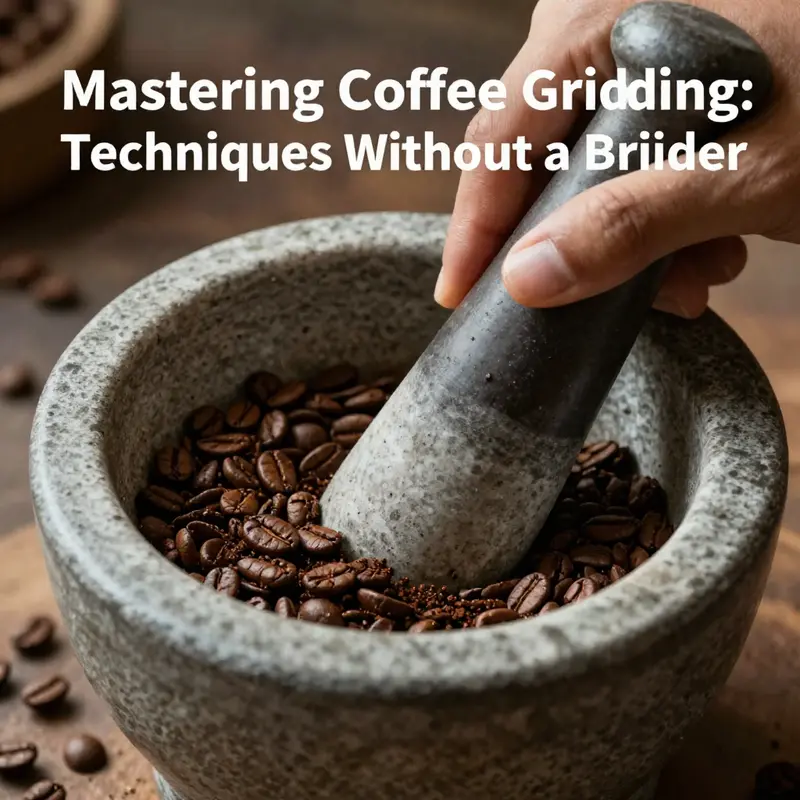 Using a rolling pin effectively to grind coffee beans.