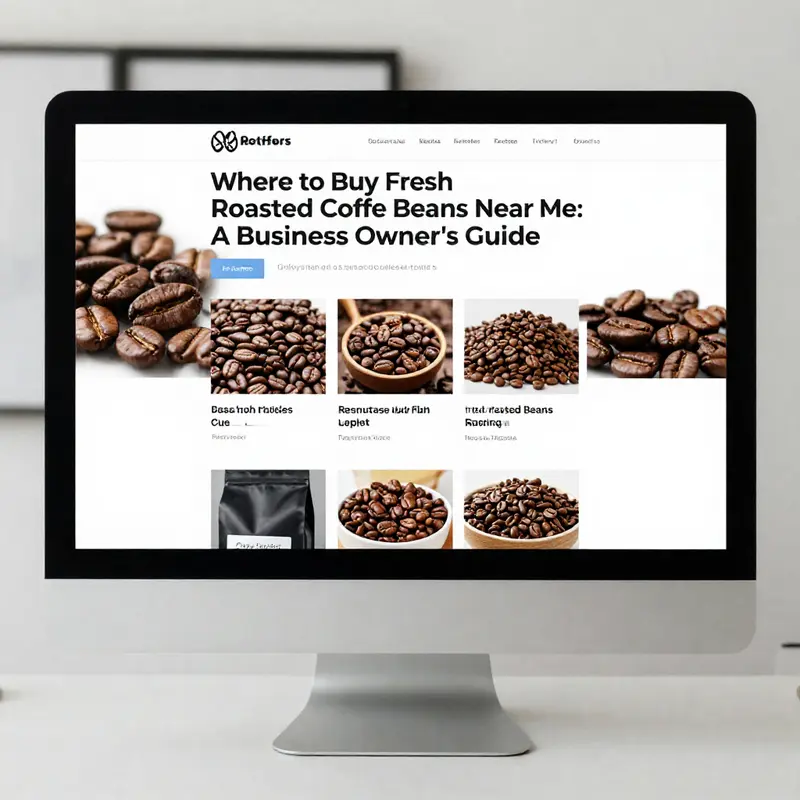 Interior view of a specialty coffee shop highlighting freshly roasted coffee beans.