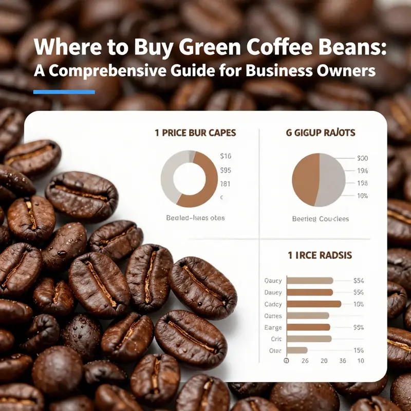 A visual representation of various online platforms dedicated to buying green coffee beans.