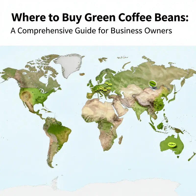 A visual representation of various online platforms dedicated to buying green coffee beans.