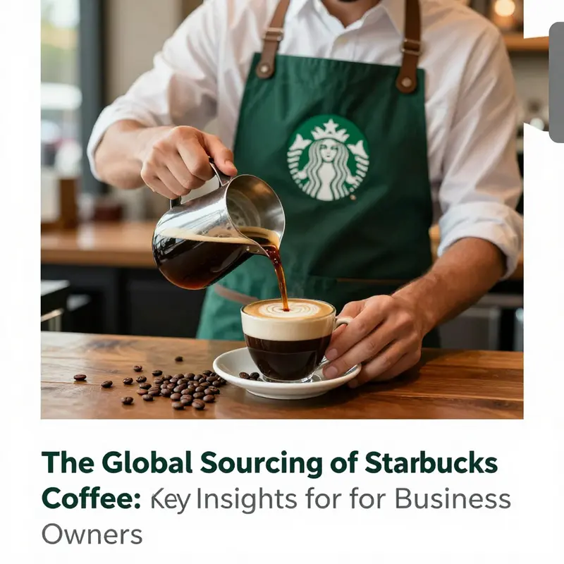 A barista making coffee in a Starbucks café, representing the high-quality beans sourced globally.