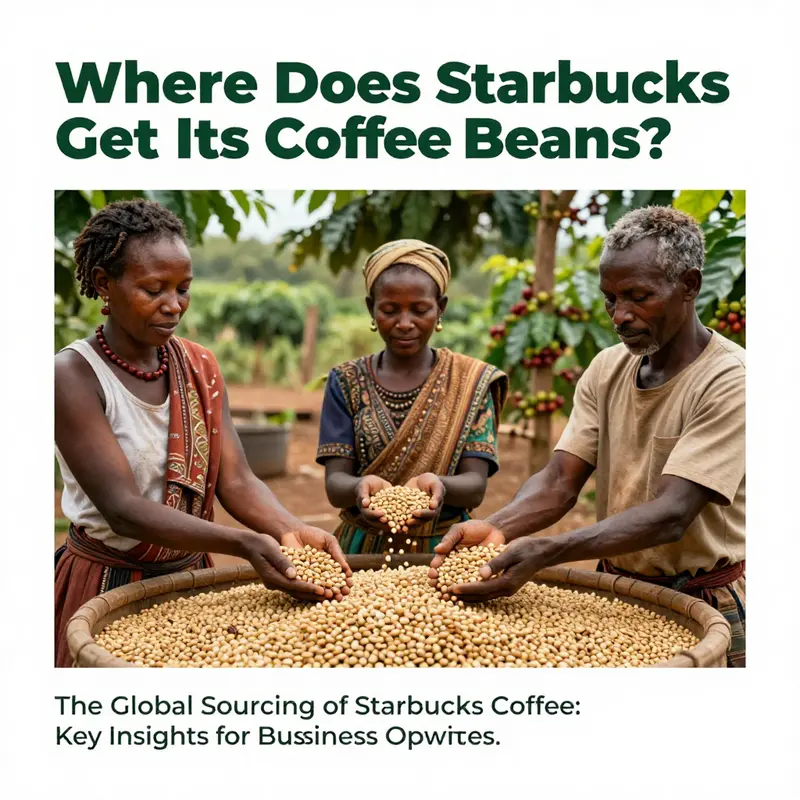 Map showcasing the major supplier countries for Starbucks coffee beans.