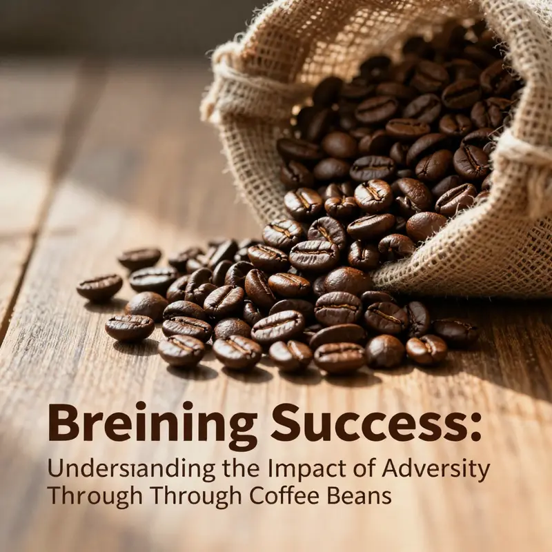The symbolic representation of resilience through coffee beans in the context of adversity.