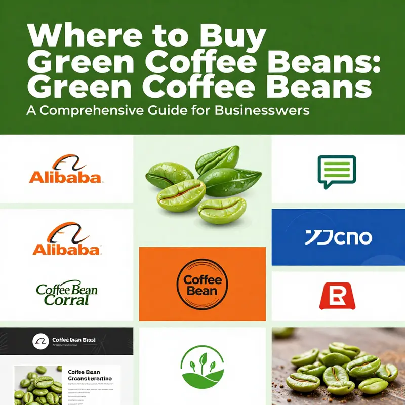 A visual representation of various online platforms dedicated to buying green coffee beans.