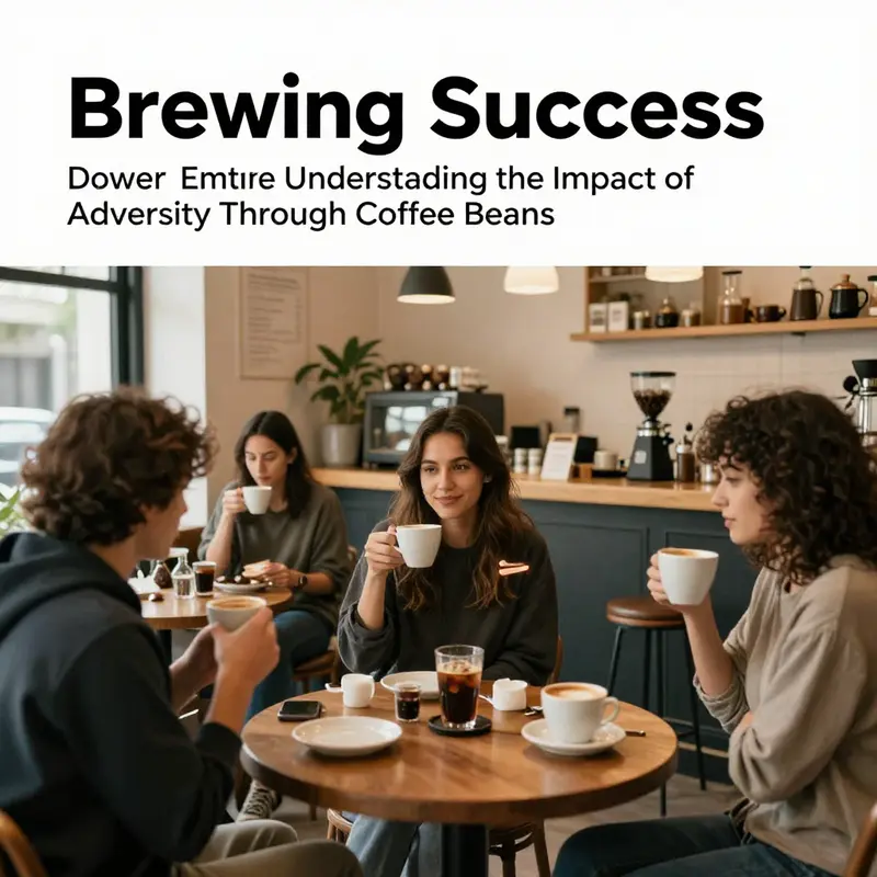 The symbolic representation of resilience through coffee beans in the context of adversity.