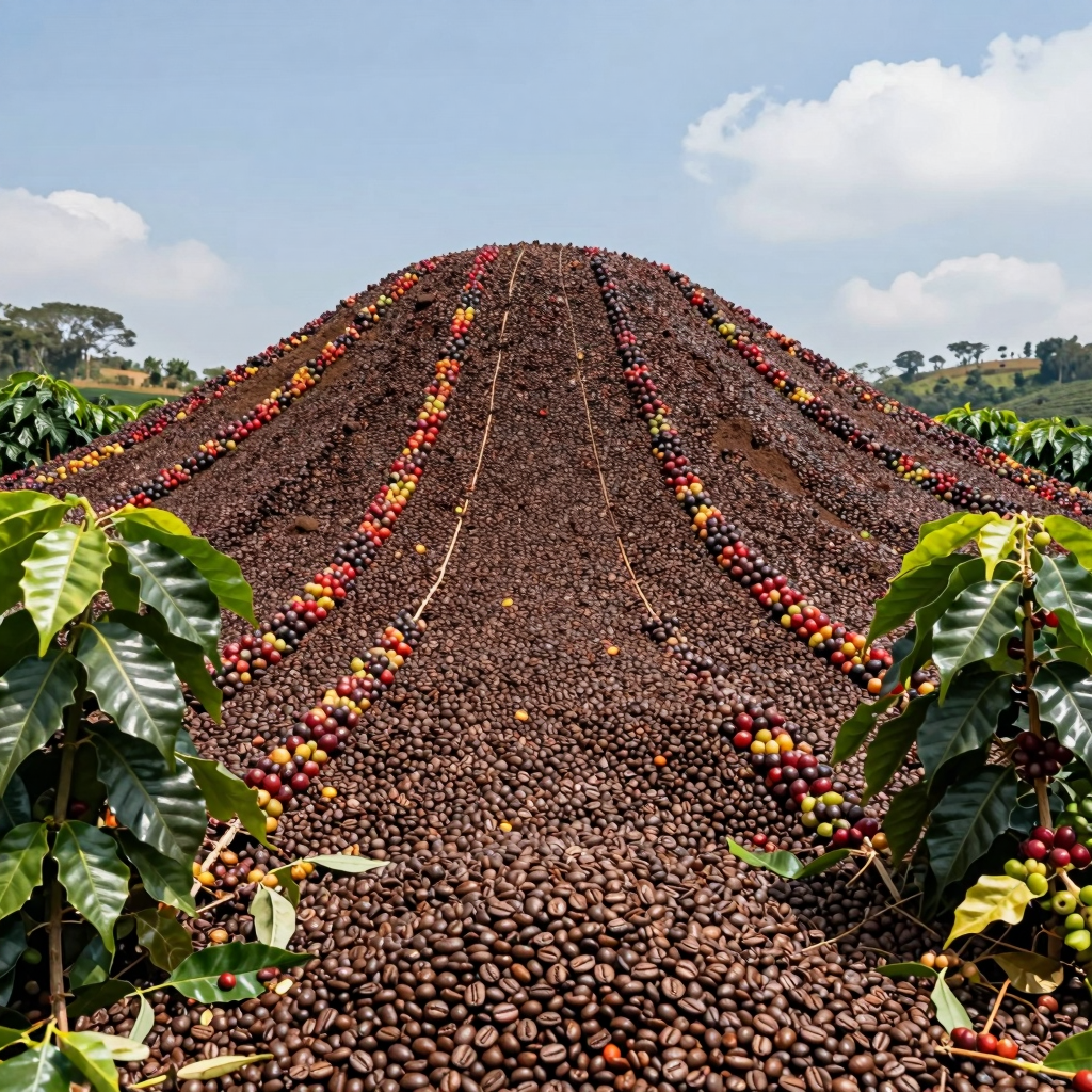 A picturesque hill of coffee beans depicting the richness of coffee culture.
