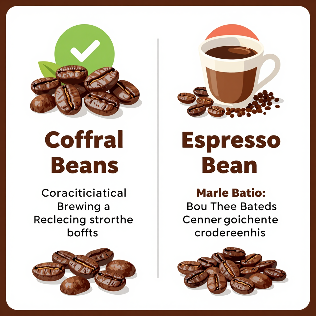 Infographic comparing coffee beans and espresso beans