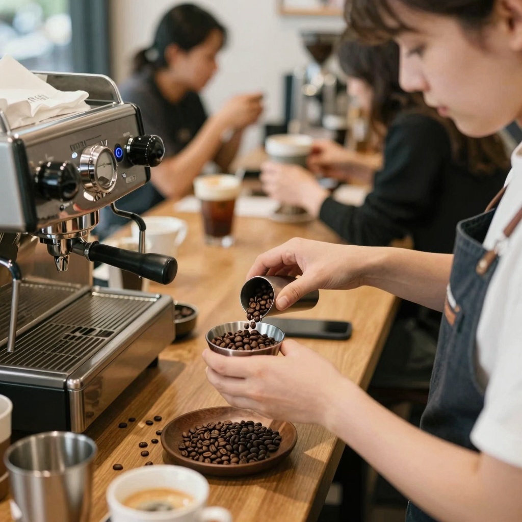 Chocolate Coffee Beans in Use